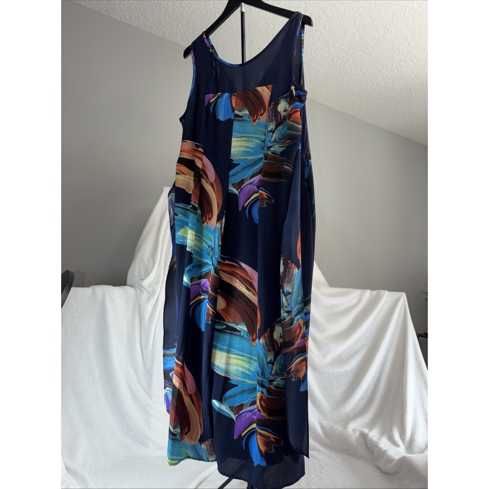 Brushstroke Palazzo Jumper 14 Wide leg Swing Hem Lightweight Breezy Cottagecore